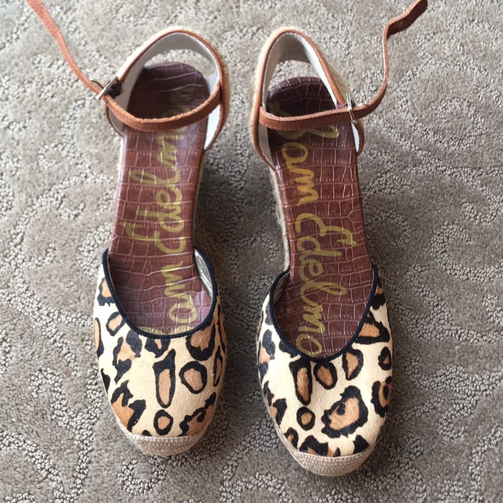 NEW Sam Edelman Leopard closed toe Wedge